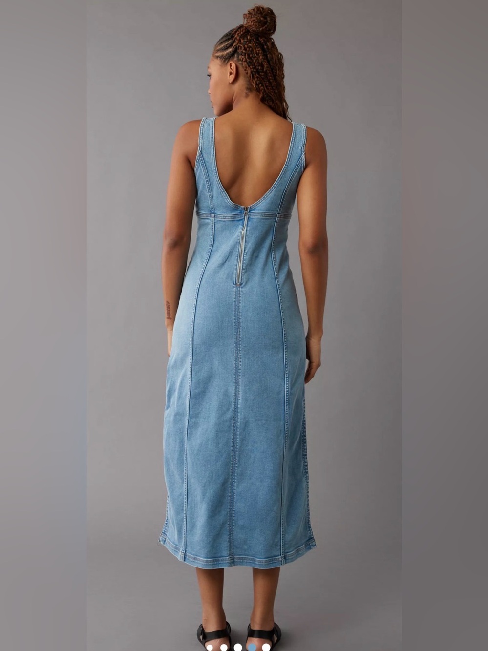 American Eagle Outfitters Light Blue Denim Maxi Dress - Picture 12 of 15
